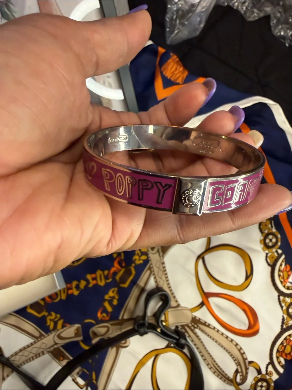 Coach Poppy Bangle Bracelet- Purple